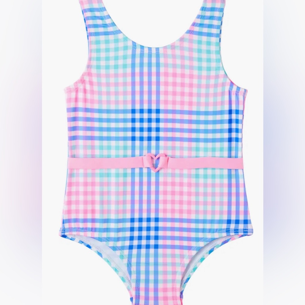 🌟3/$15🌟Pink Platinum Gingham One-Piece Swimsuit. 18 Mo
